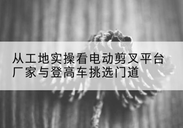 砚山电动剪叉升降平台厂家-从工地实操看电动剪叉平台厂家与登高车挑选门道